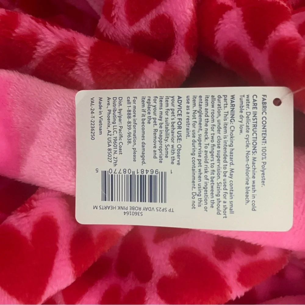 Brand new Dog-robe Pink Heart Patterned - Picture 3 of 9